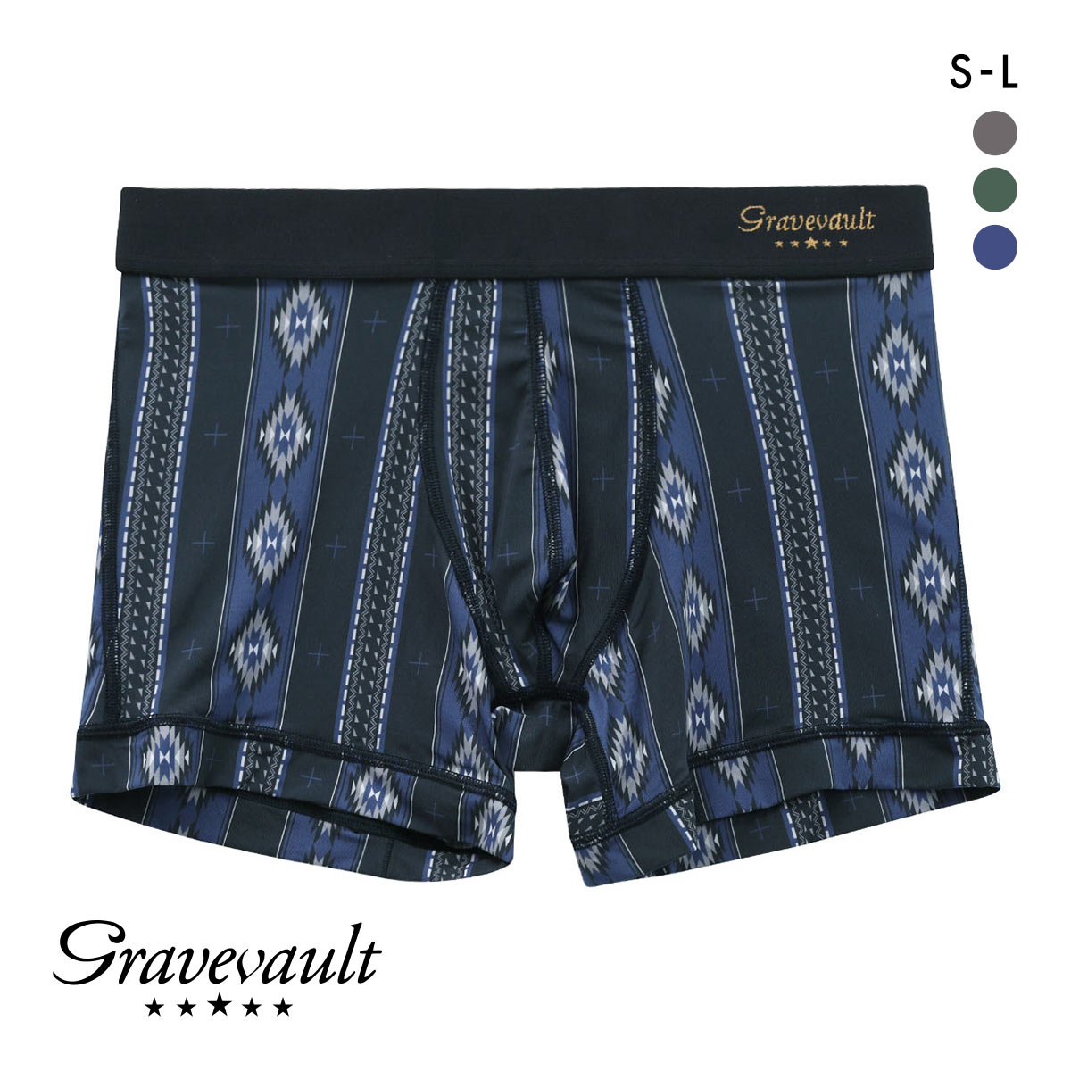 グレイブボールト Gravevault native ショートボクサーパンツ SML(BU-ブルー-S)