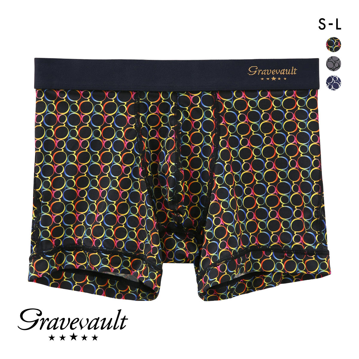 グレイブボールト Gravevault Monogram ショートボクサーパンツ SML(RA-レインボー-S)