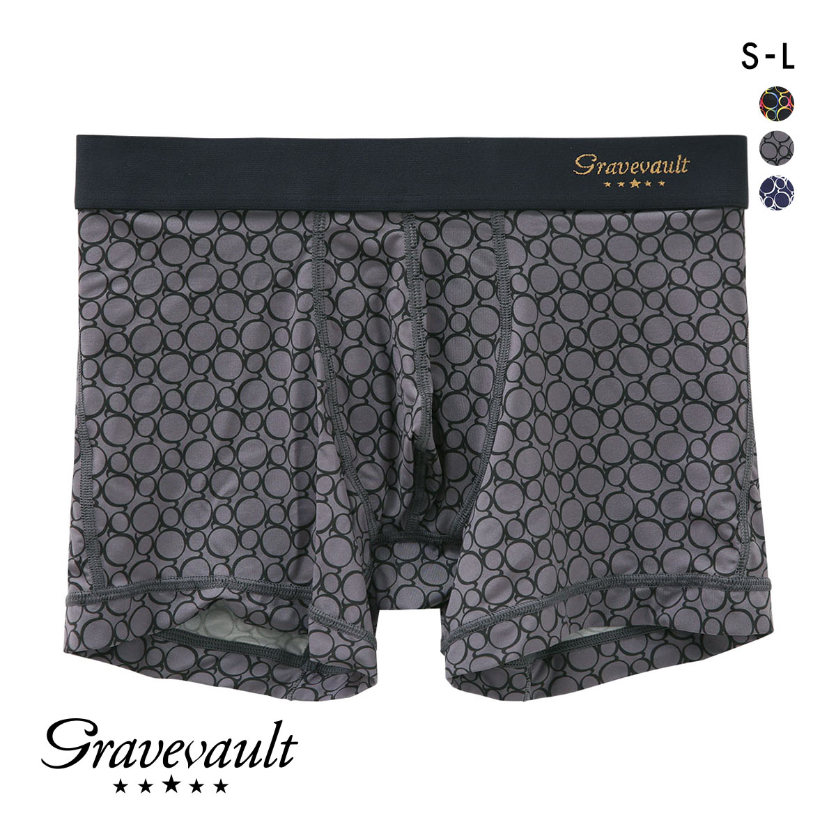 グレイブボールト Gravevault Monogram ショートボクサーパンツ SML(GY-グレー-S)