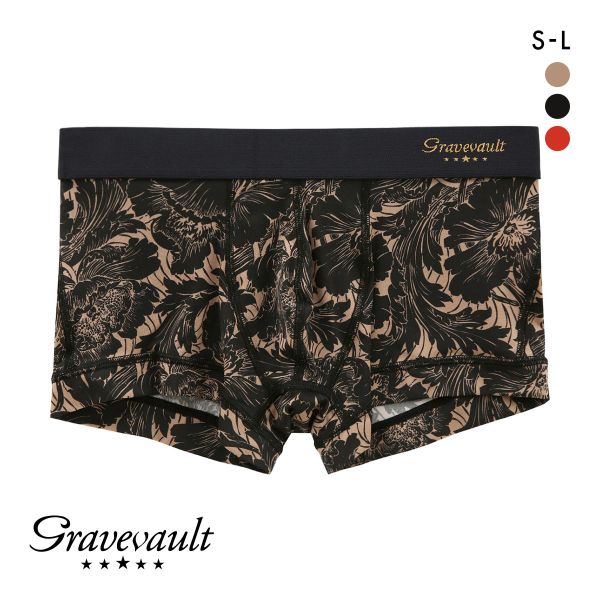 グレイブボールト Gravevault FLOWER ローライズ ボクサーパンツ メンズ 前とじ S M L グレイブボールト Gravevault FLOWER ローライズ ボクサーパンツ メンズ 前とじ S M L