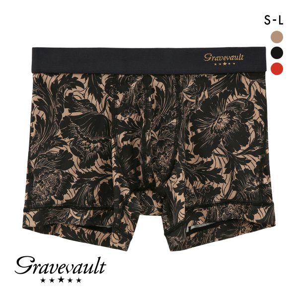 グレイブボールト Gravevault FLOWER ショート ボクサーパンツ メンズ 前とじ S M L グレイブボールト Gravevault FLOWER ショート ボクサーパンツ メンズ 前とじ S M L
