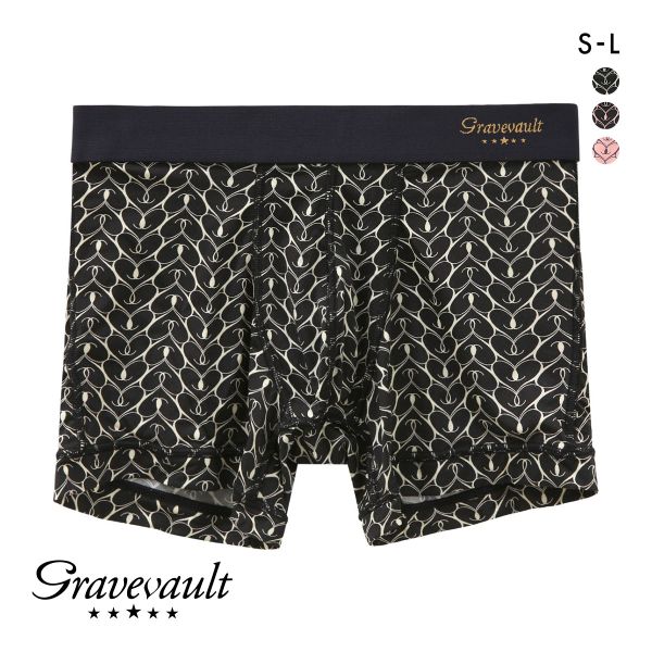 グレイブボールト Gravevault graphicheart ボクサーパンツ ショート メンズ 前とじ S M L
