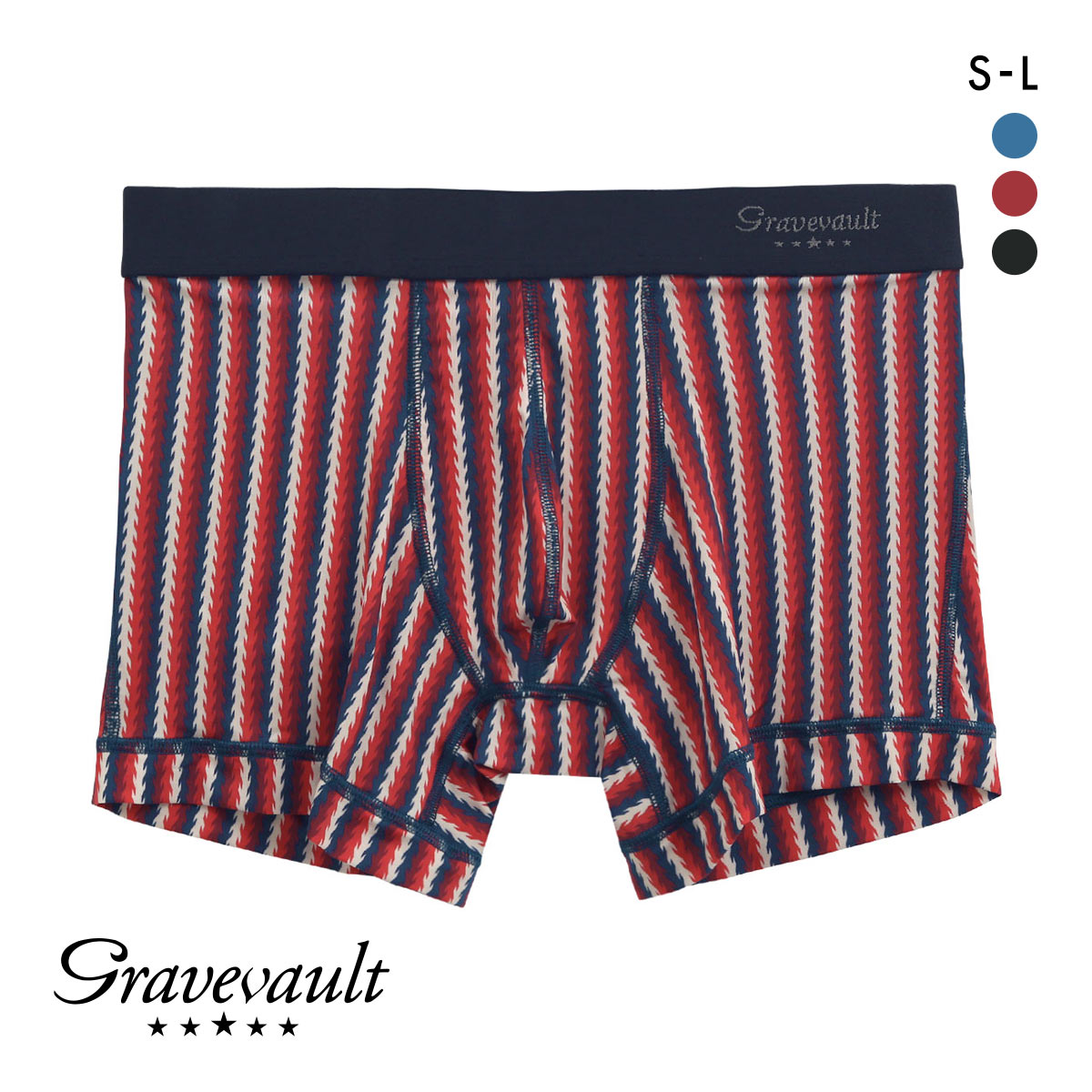 グレイブボールト Gravevault FOREST ショートボクサーパンツ SML メンズ 前閉じ 日本製(RE-レッド-S)