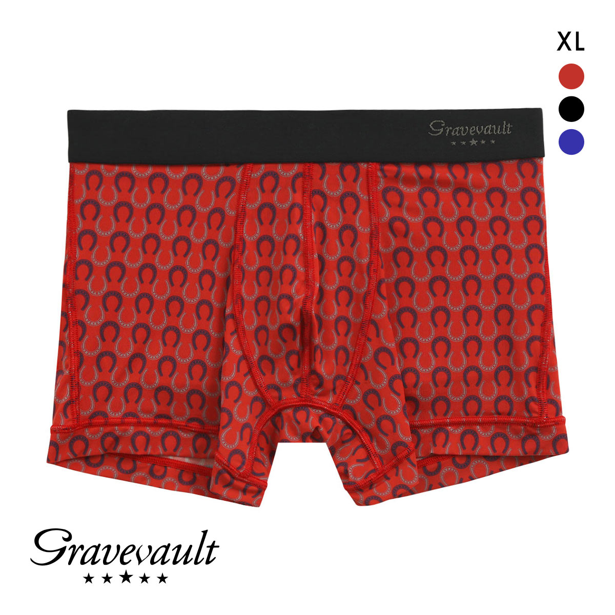 グレイブボールト Gravevault BATEI ショートボクサーパンツ XL メンズ 前閉じ(RE-レッド-XL)
