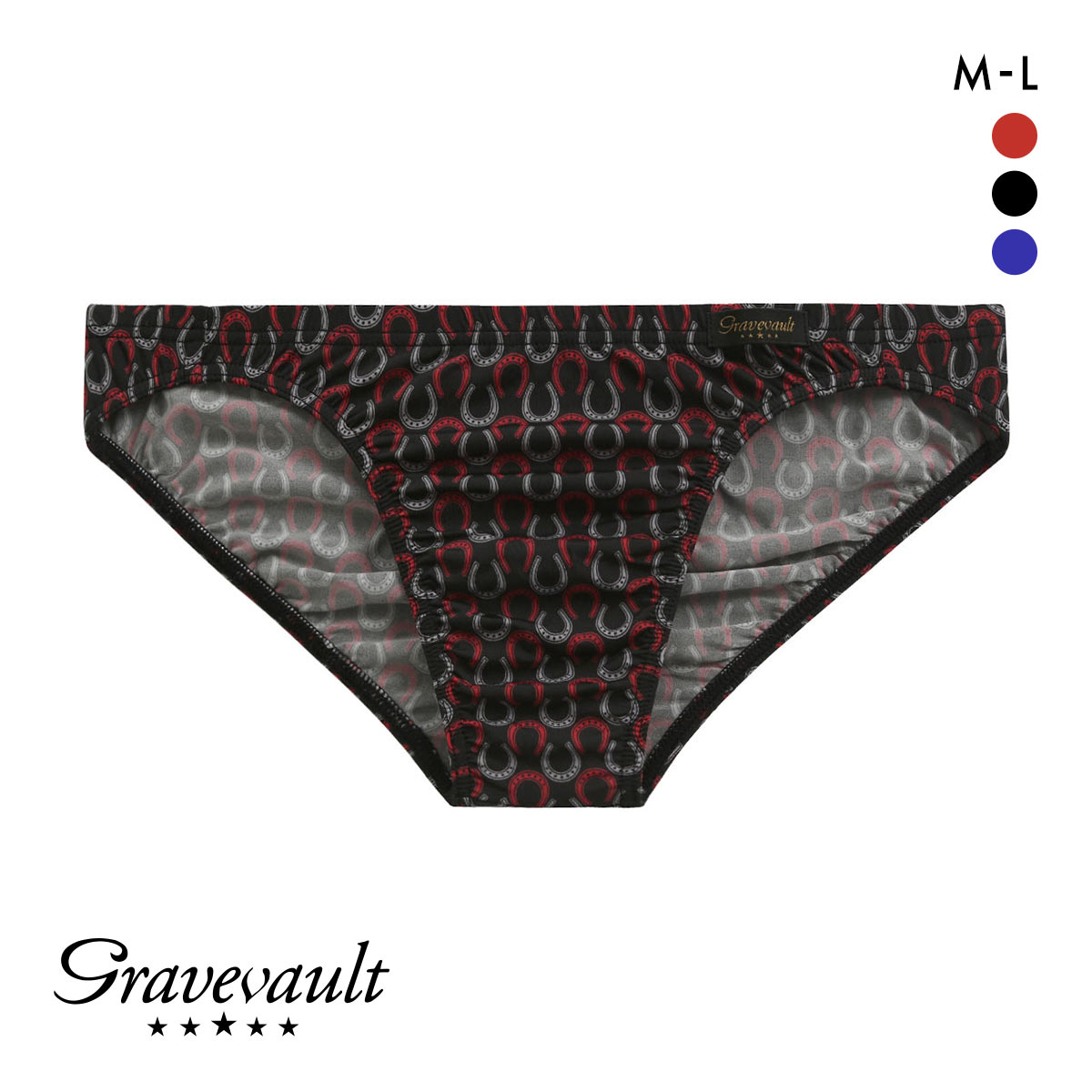 グレイブボールト Gravevault BATEI ビキニ ブリーフ ML フルバック メンズ 前閉じ(BK-ブラック-M)