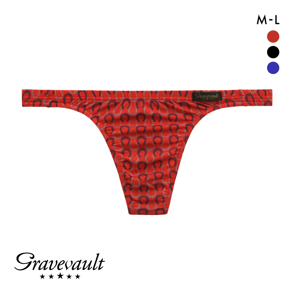 グレイブボールト Gravevault BATEI Tバック ビキニ ML タンガ ソング メンズ 前閉じ(RE-レッド-M)