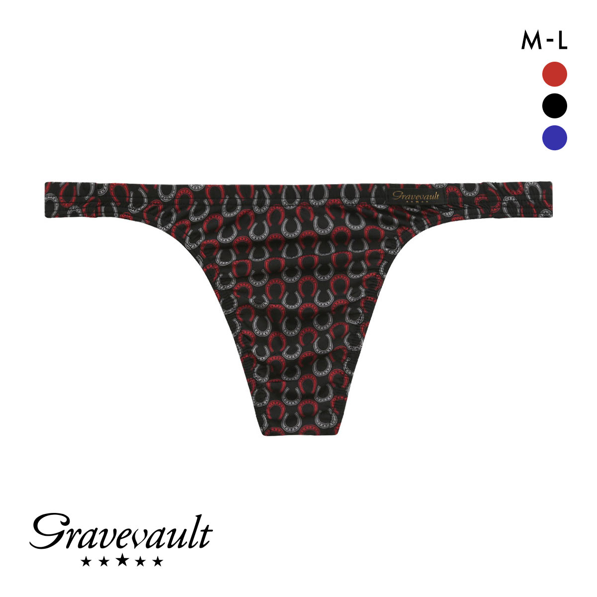 グレイブボールト Gravevault BATEI Tバック ビキニ ML タンガ ソング メンズ 前閉じ(BK-ブラック-M)