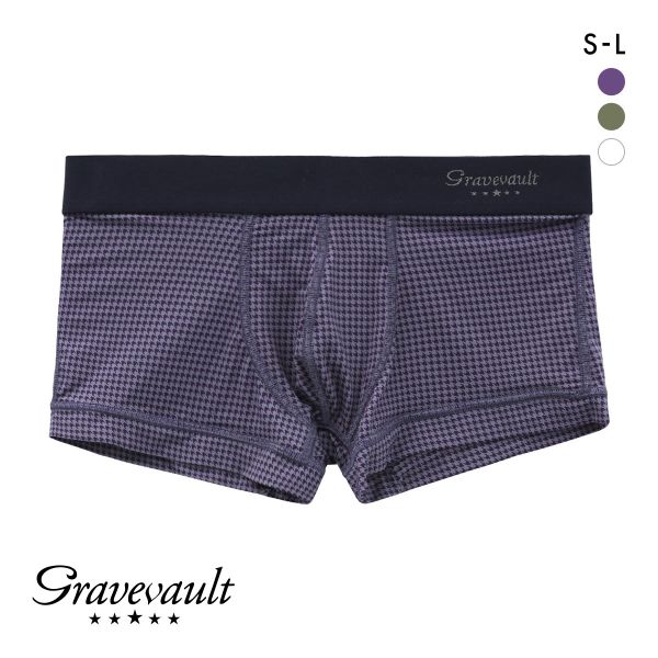 グレイブボールト Gravevault Houndstooth ローライズボクサーパンツ SML メンズ 前閉じ 日本製