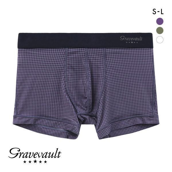 グレイブボールト Gravevault Houndstooth ショートボクサーパンツ SML メンズ 前閉じ 日本製