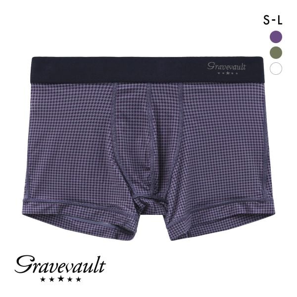 グレイブボールト Gravevault Houndstooth ショートボクサーパンツ SML メンズ 前閉じ 日本製