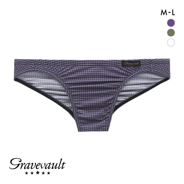 グレイブボールト Gravevault Houndstooth ビキニ ブリーフ フルバック ML メンズ 前閉じ 日本製