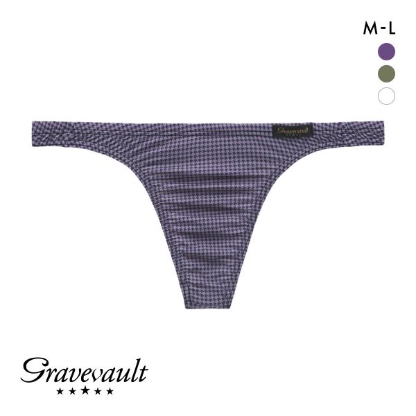 グレイブボールト Gravevault HOUNDSTOOTH Tバック ビキニ ブリーフ ML メンズ 前閉じ 日本製