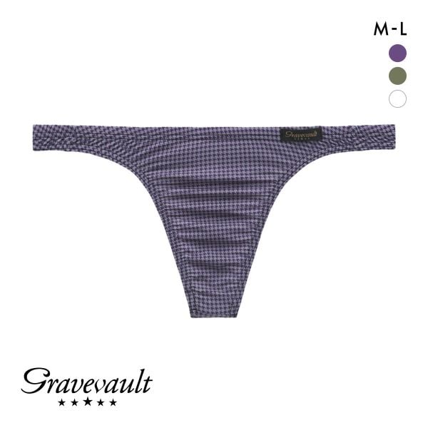 グレイブボールト Gravevault HOUNDSTOOTH Tバック ビキニ ブリーフ ML メンズ 前閉じ 日本製