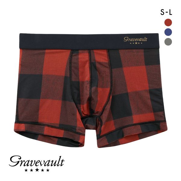 グレイブボールト Gravevault Buffalo Check ショートボクサーパンツ SML メンズ 前閉じ 日本製