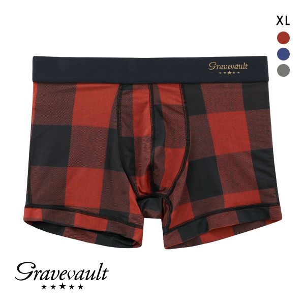 グレイブボールト Gravevault Buffalo Check ショートボクサーパンツ XL メンズ 前閉じ 日本製