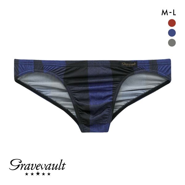 グレイブボールト Gravevault Buffalo Check ビキニ ブリーフ フルバック ML メンズ 前閉じ 日本製