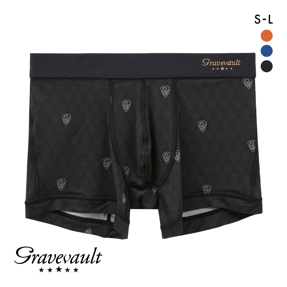 gravevault ショートボクサー ブラック Lサイズ グレイブボールト Gravevault Monogram ショートボクサーパンツ