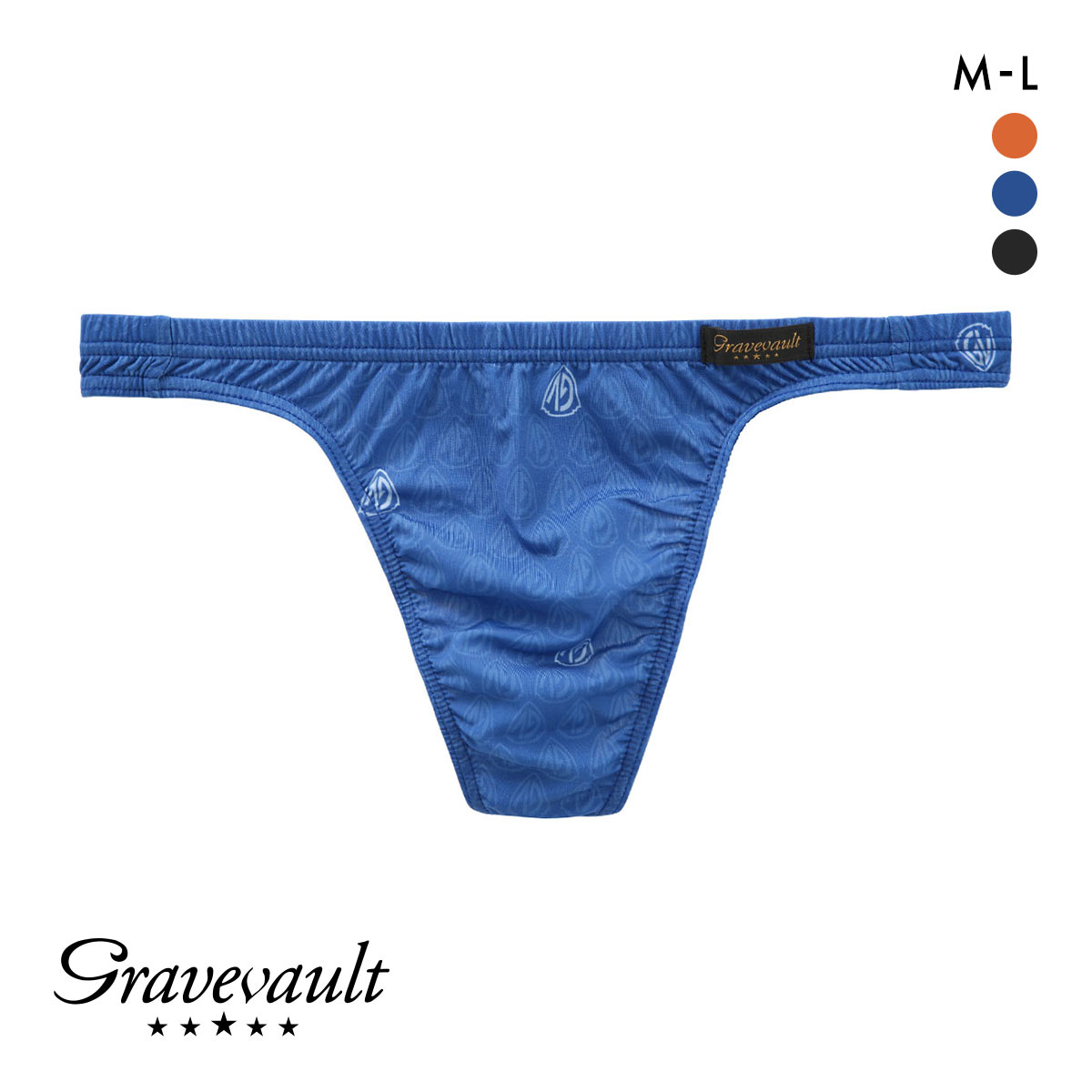 グレイブボールト Gravevault MARK Tバック ビキニ ブリーフ ML メンズ 前閉じ 日本製(BU-ブルー-M)