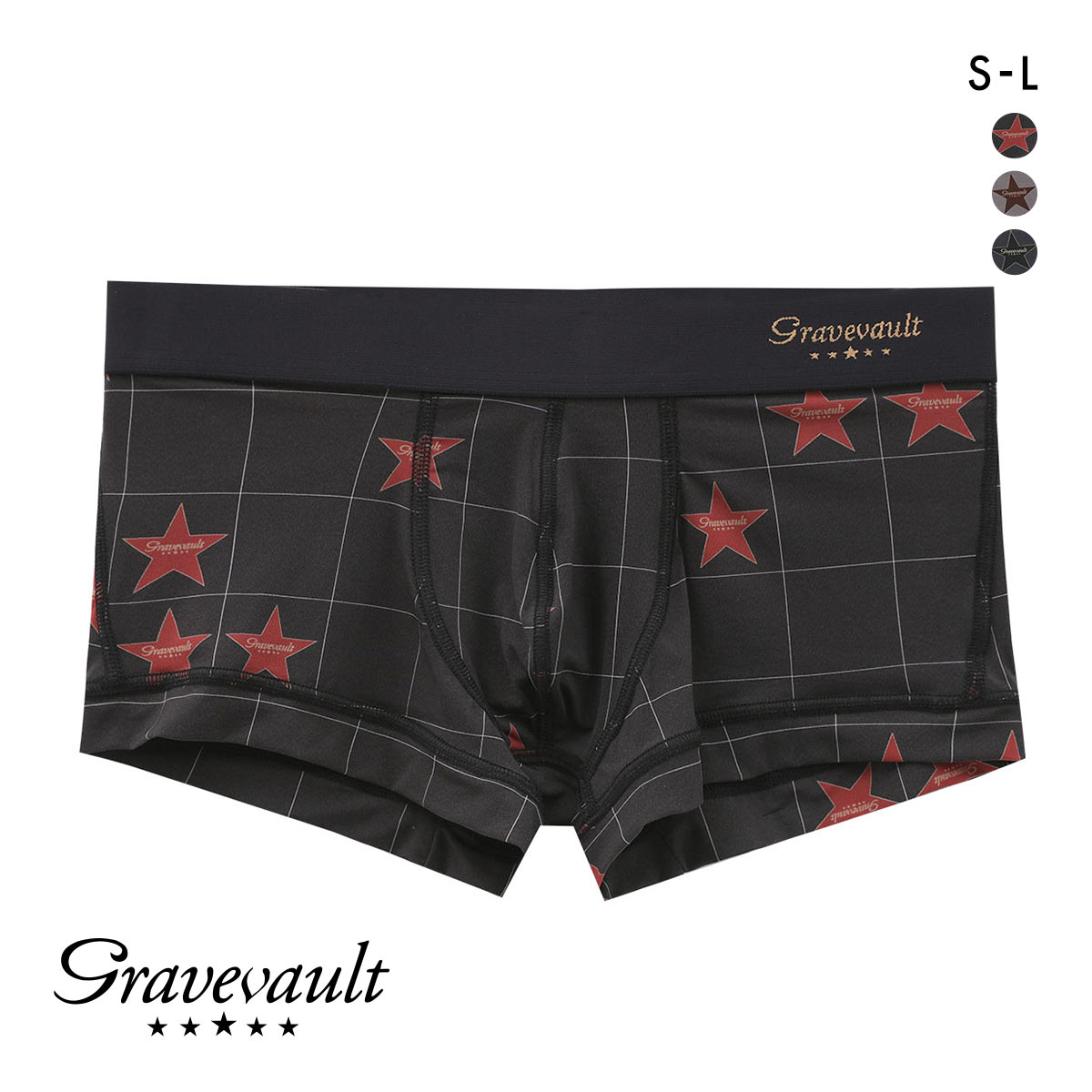 グレイブボールト TIMELESS ローライズ ボクサーパンツ SML メンズ 前閉じ 日本製 Gravevault(RE-レッド-S)