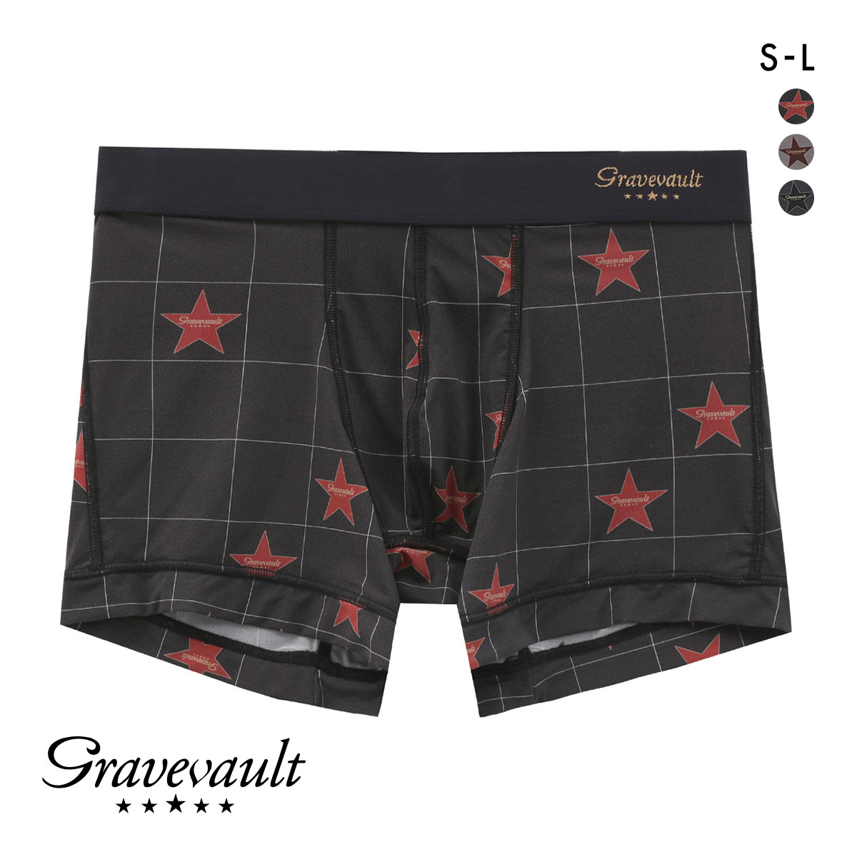 グレイブボールト TIMELESS ショート ボクサーパンツ SML メンズ 前閉じ 日本製 Gravevault(RE-レッド-S)