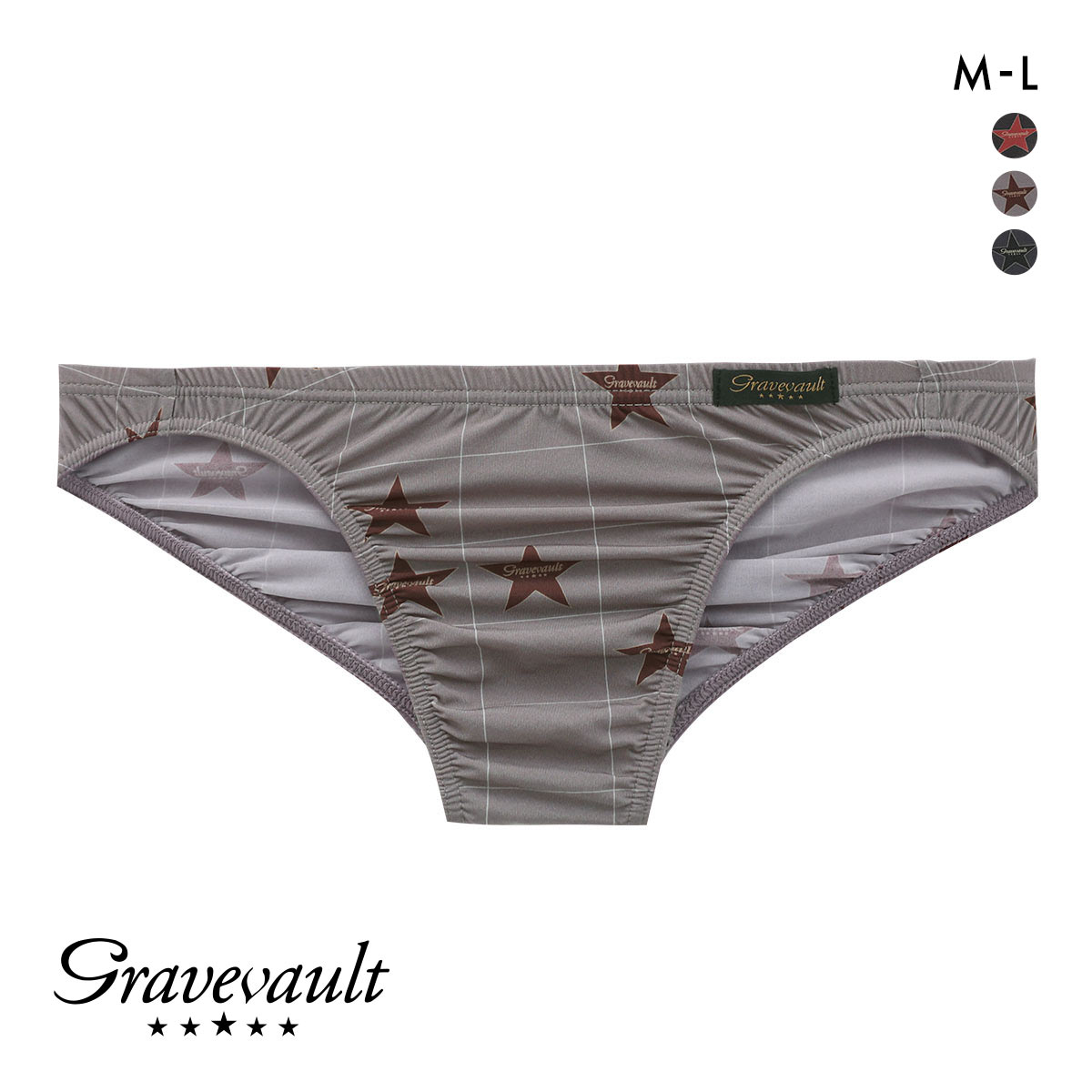 グレイブボールト TIMELESS ビキニ ブリーフ フルバック ML メンズ 前閉じ 日本製  Gravevault(BR-ブラウン-M)
