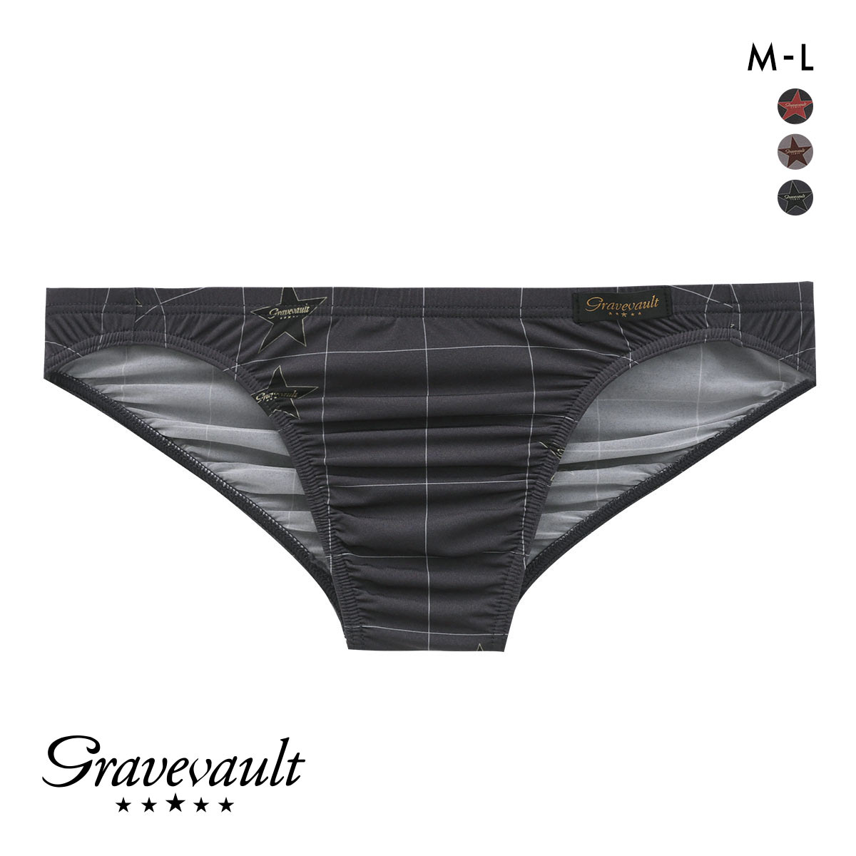 グレイブボールト TIMELESS ビキニ ブリーフ フルバック ML メンズ 前閉じ 日本製  Gravevault(BK-ブラック-M)