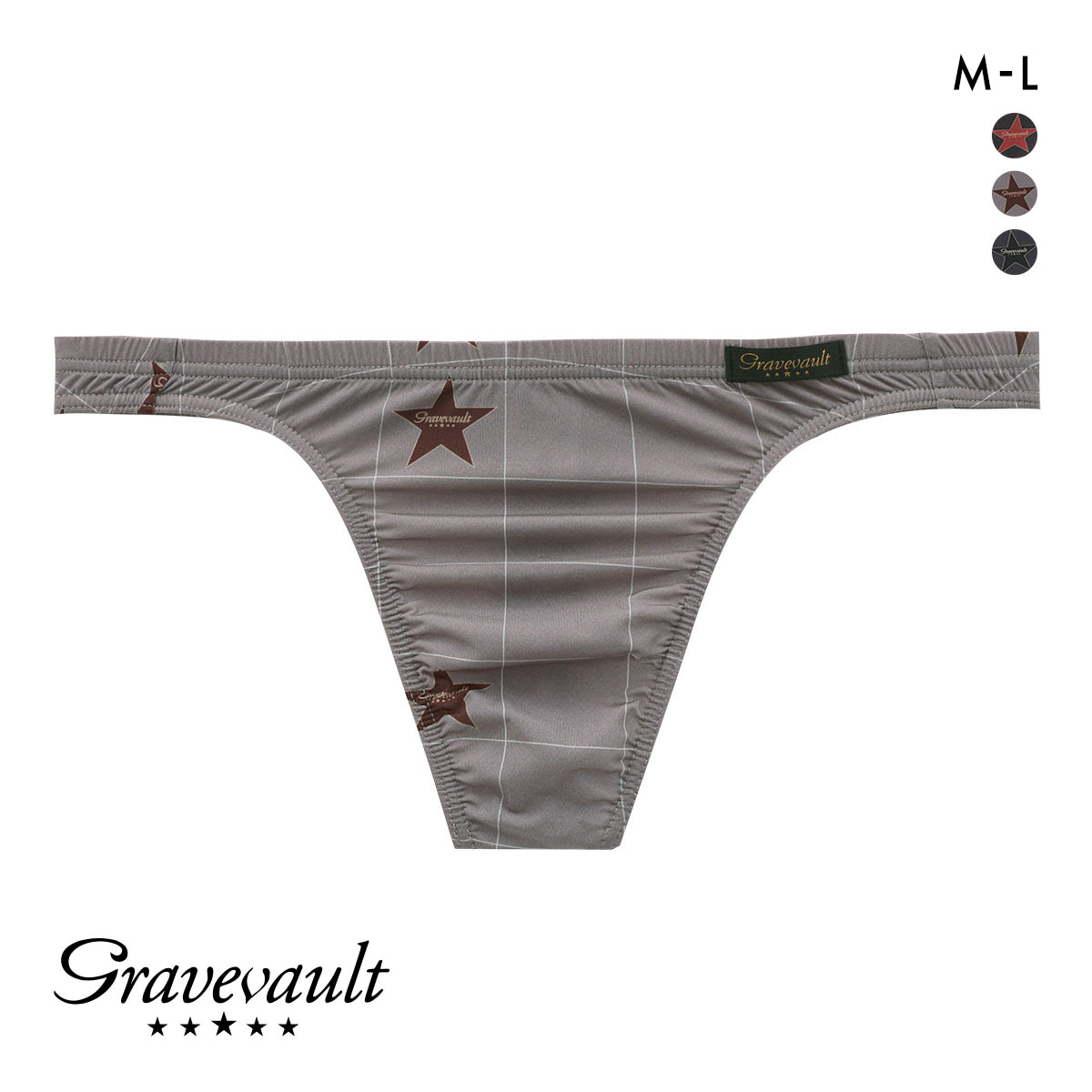 グレイブボールト TIMELESS Tバック ビキニ ブリーフ ML メンズ 前閉じ 日本製 Gravevault(BR-ブラウン-M)