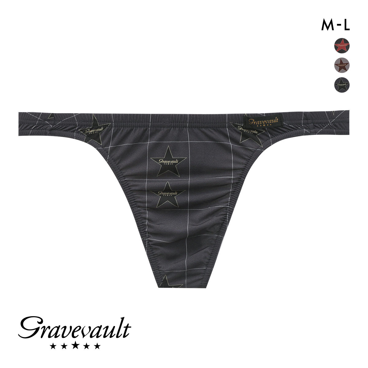 グレイブボールト TIMELESS Tバック ビキニ ブリーフ ML メンズ 前閉じ 日本製 Gravevault(BK-ブラック-M)