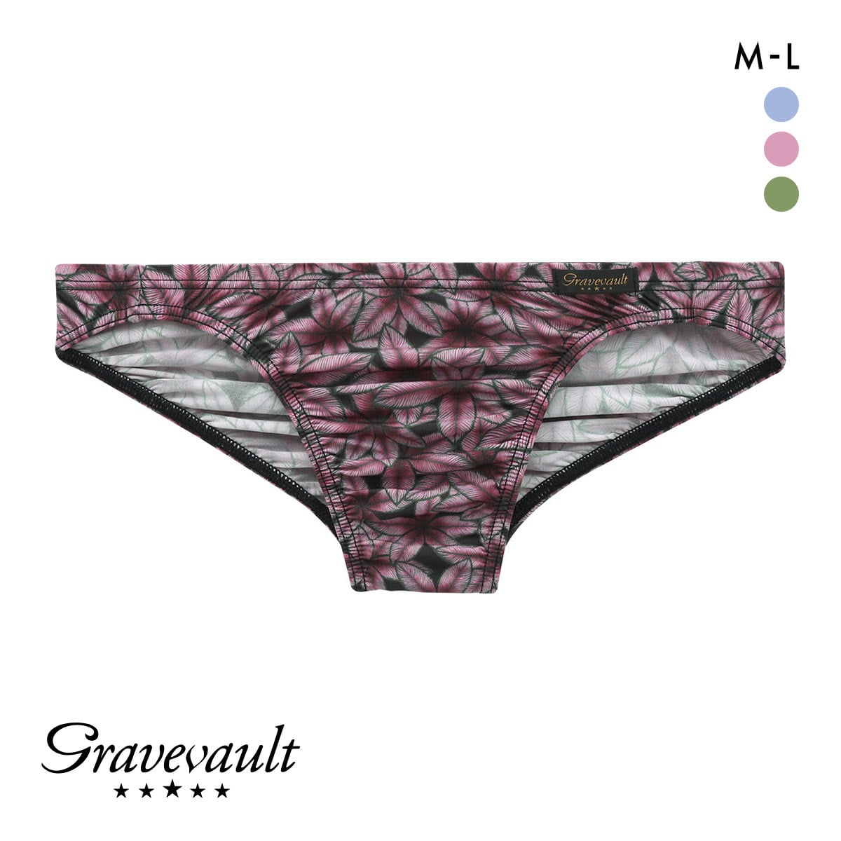 グレイブボールト PEACEFUL ビキニ ブリーフ フルバック ML メンズ 前閉じ 日本製 Gravevault(PI-ピンク-M)