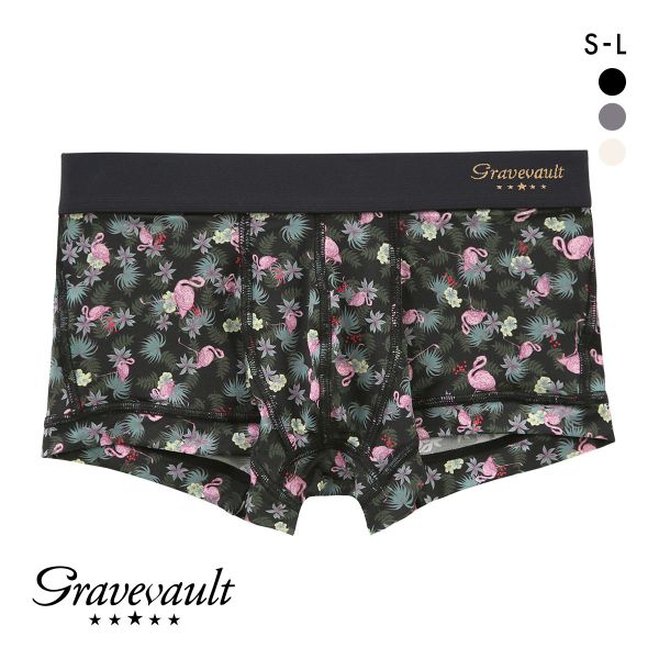 グレイブボールト Pink Flamingo ローライズボクサーパンツ SML メンズ 前閉じ 日本製 Gravevault