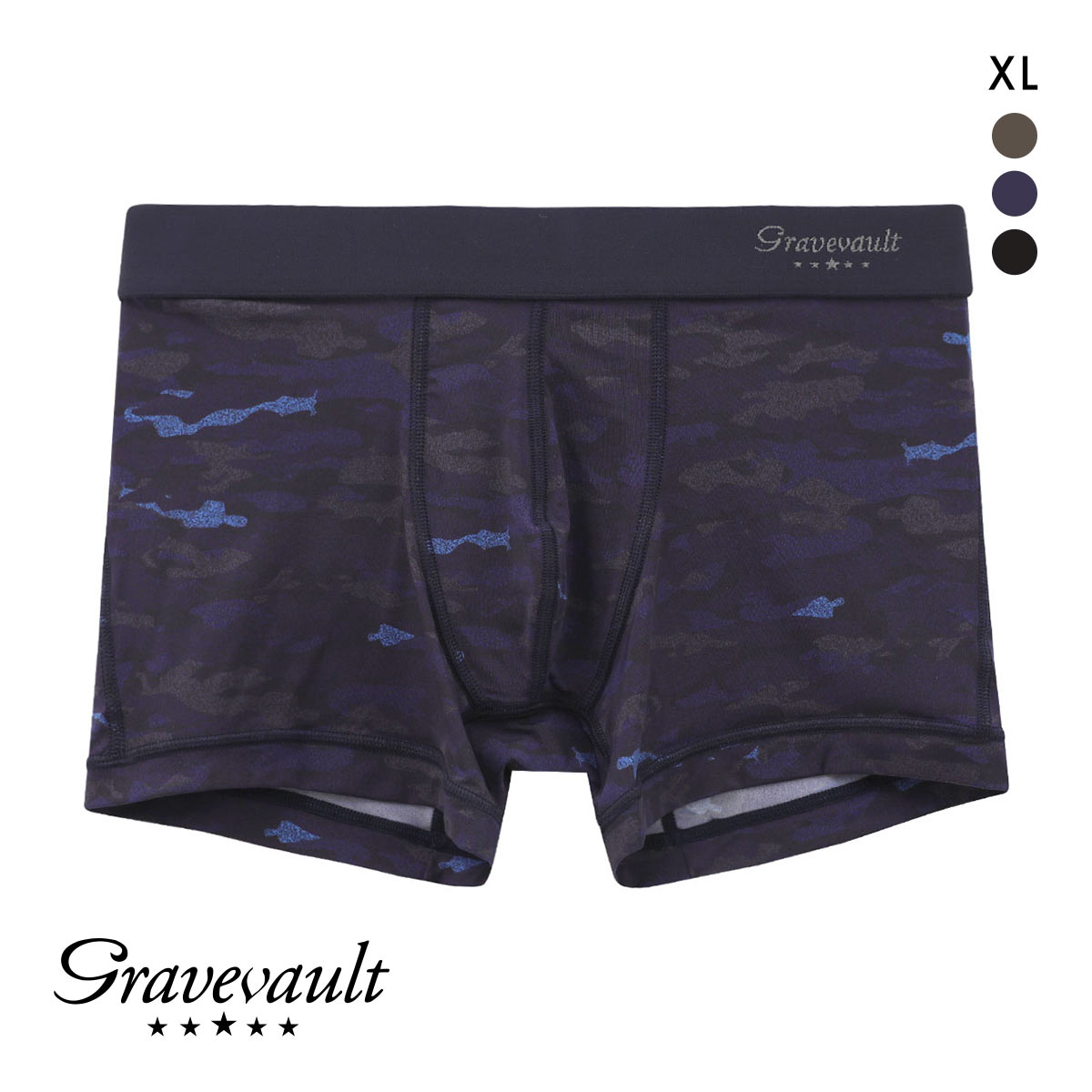 グレイブボールト Oscar ショート ボクサーパンツ XL メンズ 前閉じ 日本製 国産 Gravevault(BU-ブルー-XL)