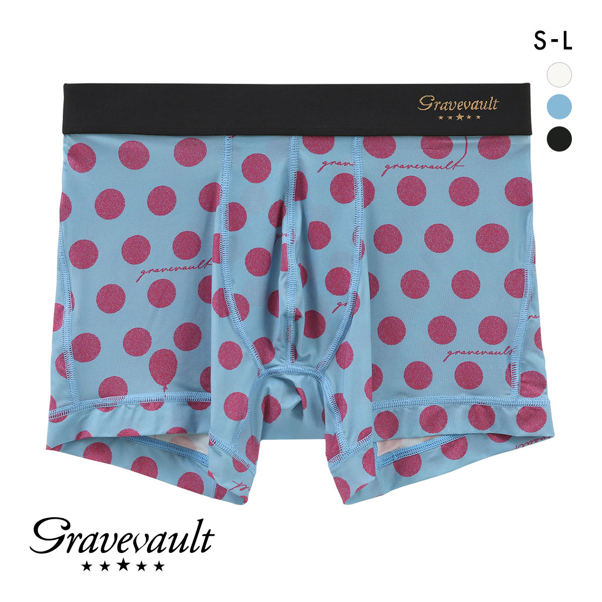 グレイブボールト Bubble gum ショート ボクサーパンツ SML メンズ 前閉じ 日本製 Gravevault 国産(BU-ブルー-S)