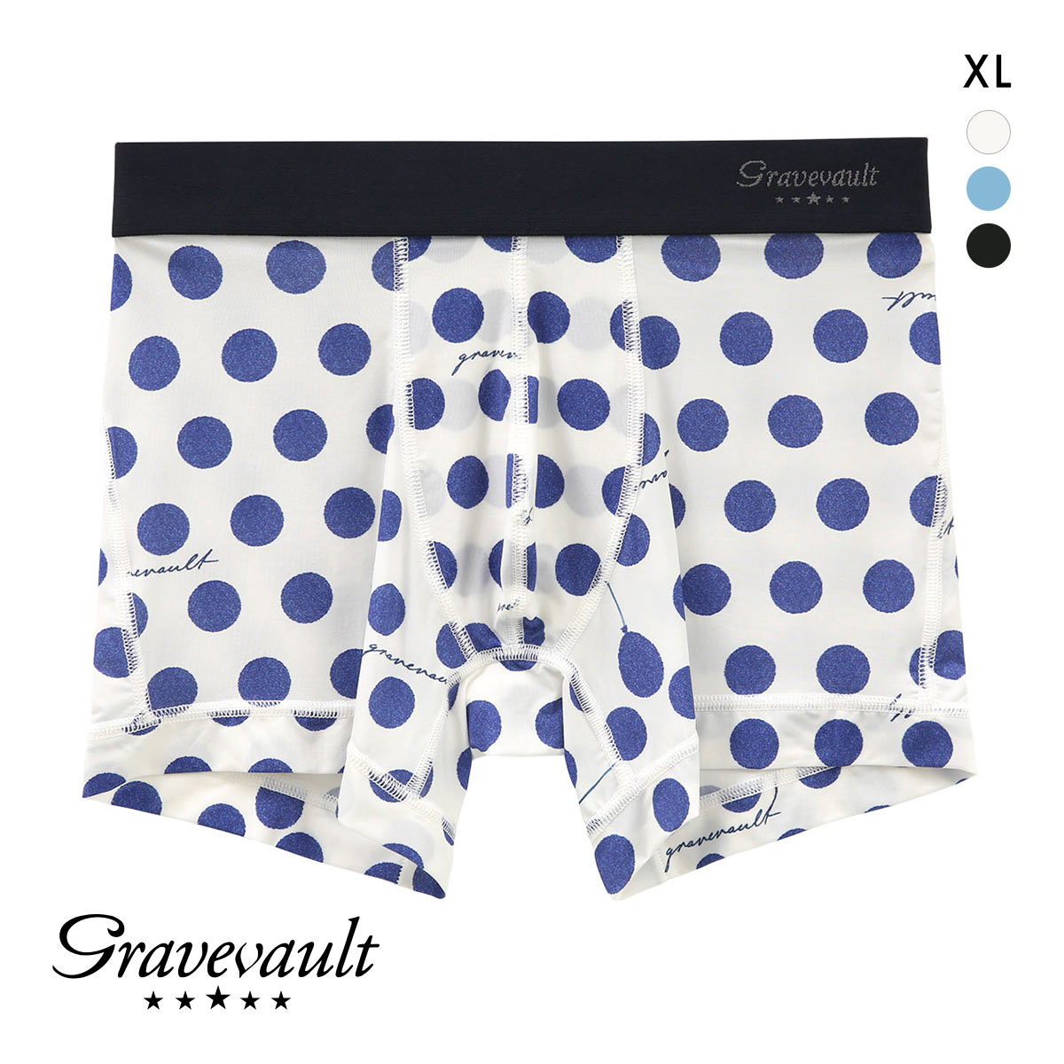 グレイブボールト Bubble gum ショート ボクサーパンツ XL メンズ 前閉じ 日本製 Gravevault 国産(WH-ホワイト-XL)
