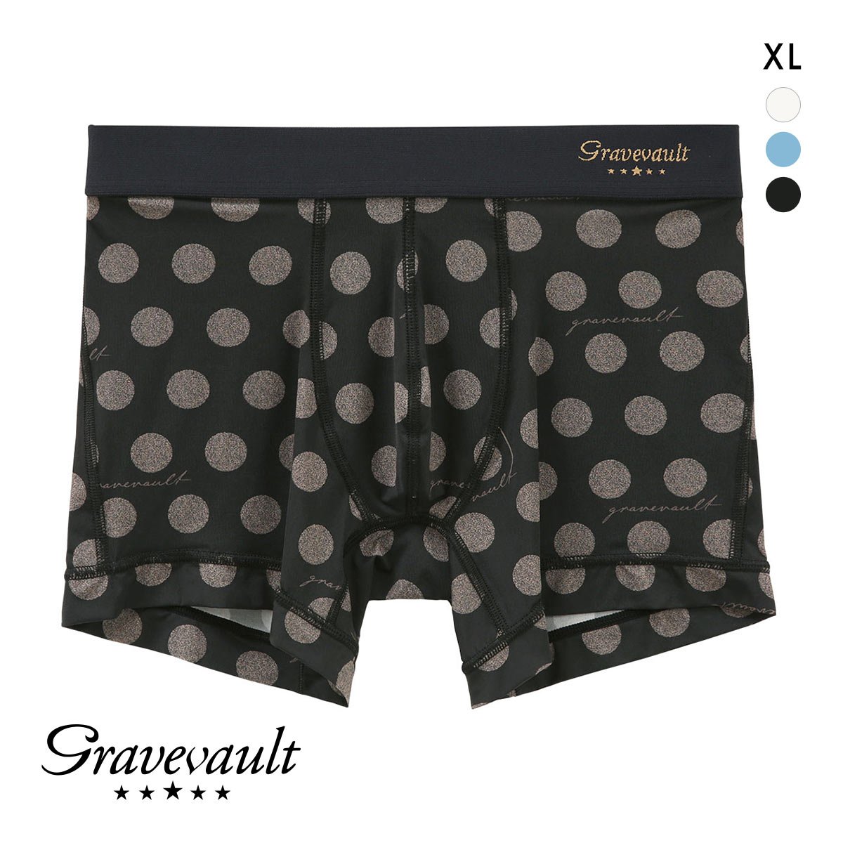 グレイブボールト Bubble gum ショート ボクサーパンツ XL メンズ 前閉じ 日本製 Gravevault 国産(BK-ブラック-XL)