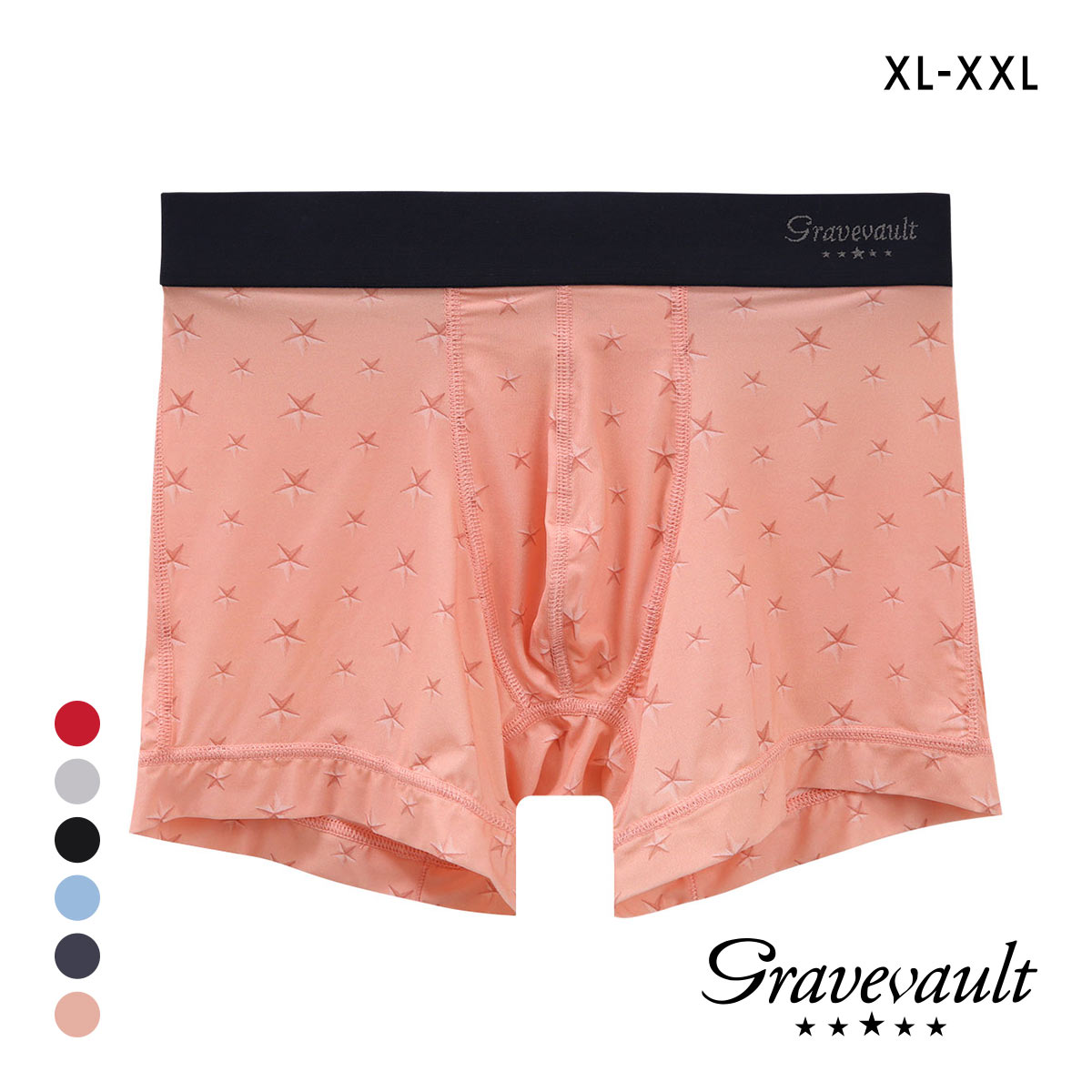 グレイブボールト STAR STUDS ショート ボクサーパンツ XL メンズ 前閉じ 日本製 Gravevault 国産(PI-ピンク-XL)