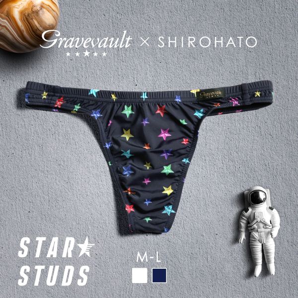 グレイブボールト Gravevault×SHIROHATO 別注 限定カラー STAR STUDS Tバック ビキニ  ML メンズ 前とじ 3052436S