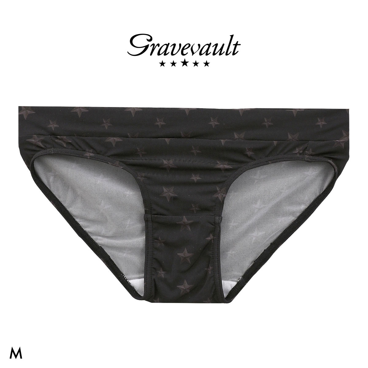 グレイブボールト STAR STUDS Bikini ビキニショーツ レディース スタンダード ペア 単品 Gravevault 日本製(BK-ブラック-M)