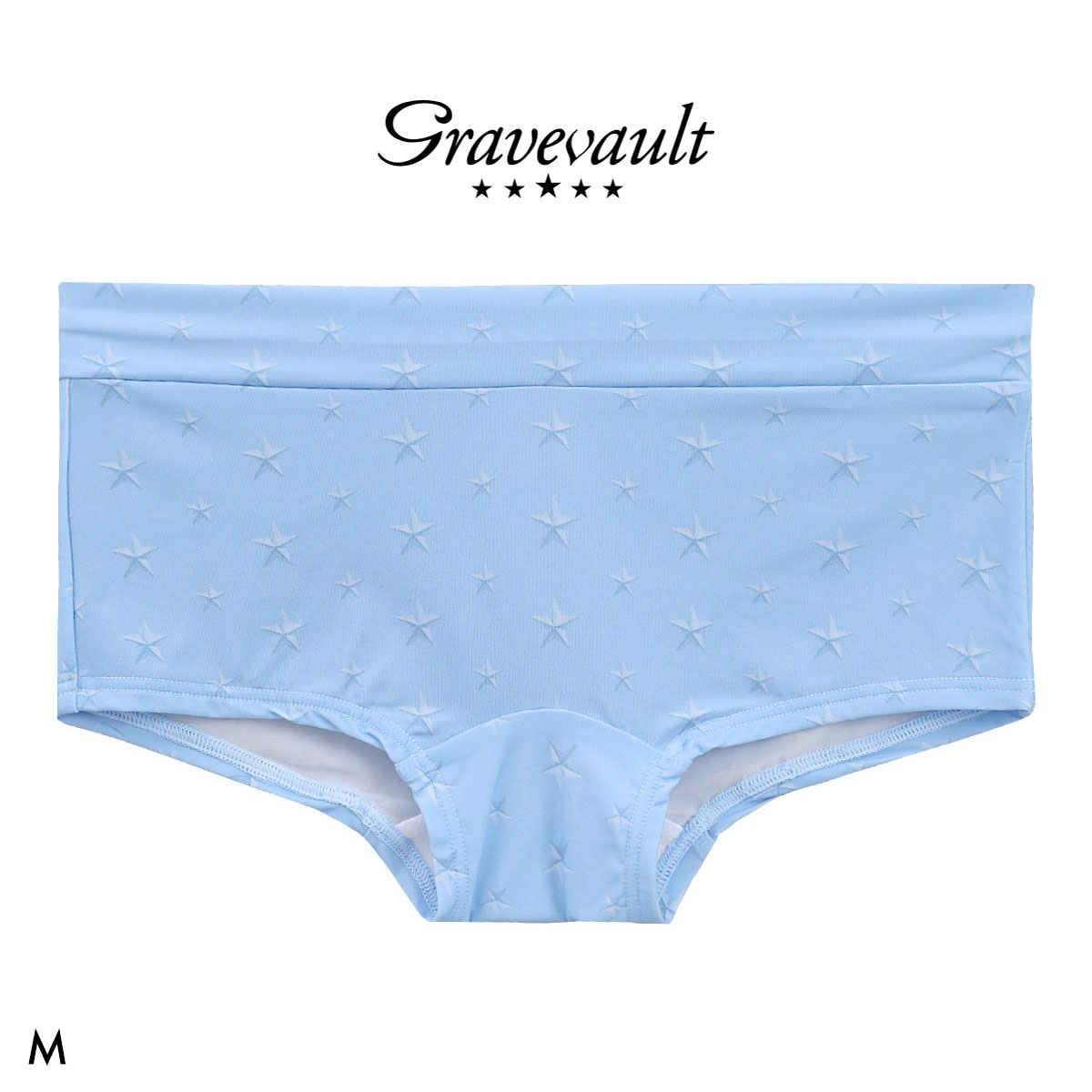 グレイブボールト STAR STUDS Shorty ボクサーショーツ レディース ショーツ ボーイレングス ローライズ ペア 単品 Gravevault(BU-ブルー-M)
