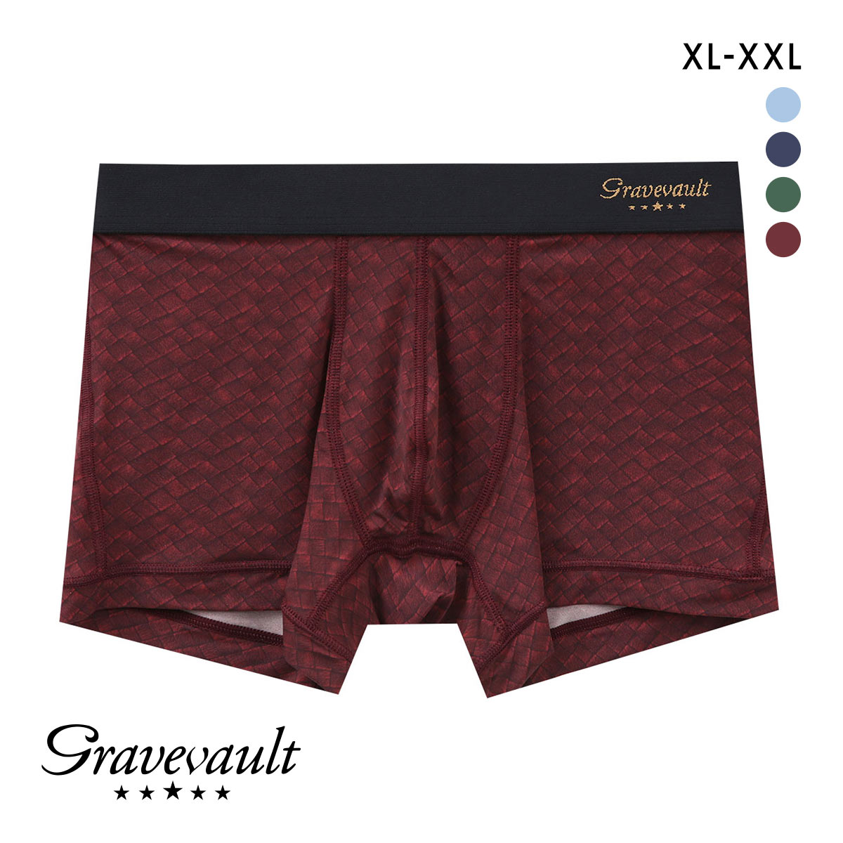 グレイブボールト INTRECCIATO ショート ボクサーパンツ XL XXL メンズ 前閉じ 日本製 Gravevault 国産(BO-ボルドー-XL)