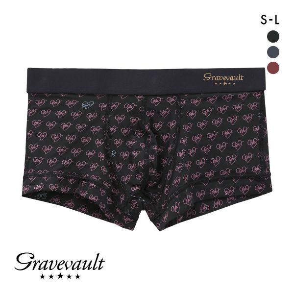グレイブボールト LOVE プリント ローライズボクサーパンツ SML メンズ 前閉じ 日本製 Gravevault