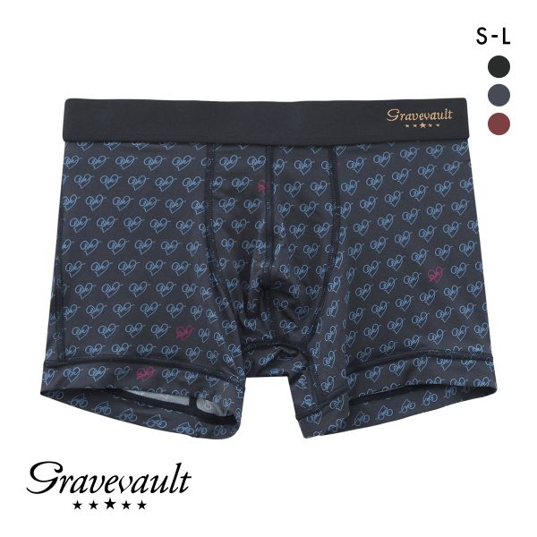 グレイブボールト LOVE プリント ショートボクサーパンツ SML メンズ 前閉じ 日本製 Gravevault