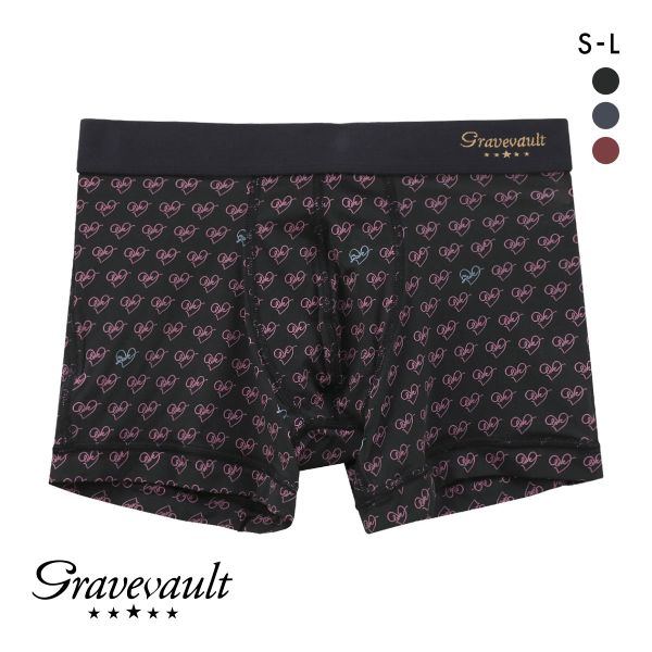 グレイブボールト LOVE プリント ショートボクサーパンツ SML メンズ 前閉じ 日本製 Gravevault