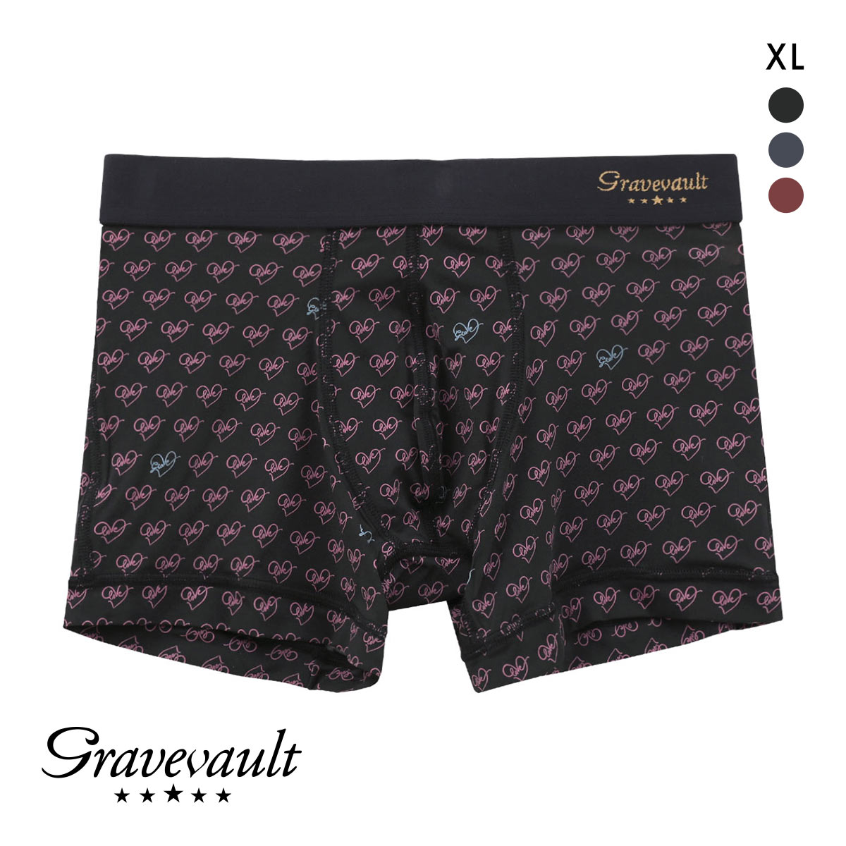 グレイブボールト LOVE プリント ショートボクサーパンツ XL メンズ 前閉じ 日本製  Gravevault