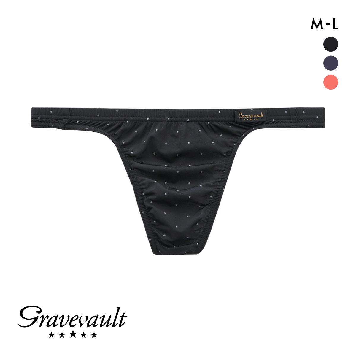 グレイブボールト　mizutama Tバック ビキニ ML メンズ 前閉じ 日本製 Gravevault 国産(BK-ブラック-M)