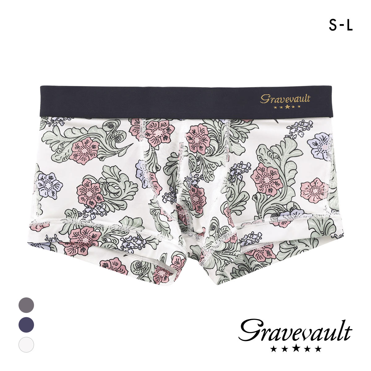 グレイブボールト Impatients ローライズ ボクサーパンツ SML メンズ 前閉じ 日本製 Gravevault 国産(WH-ホワイト-S)