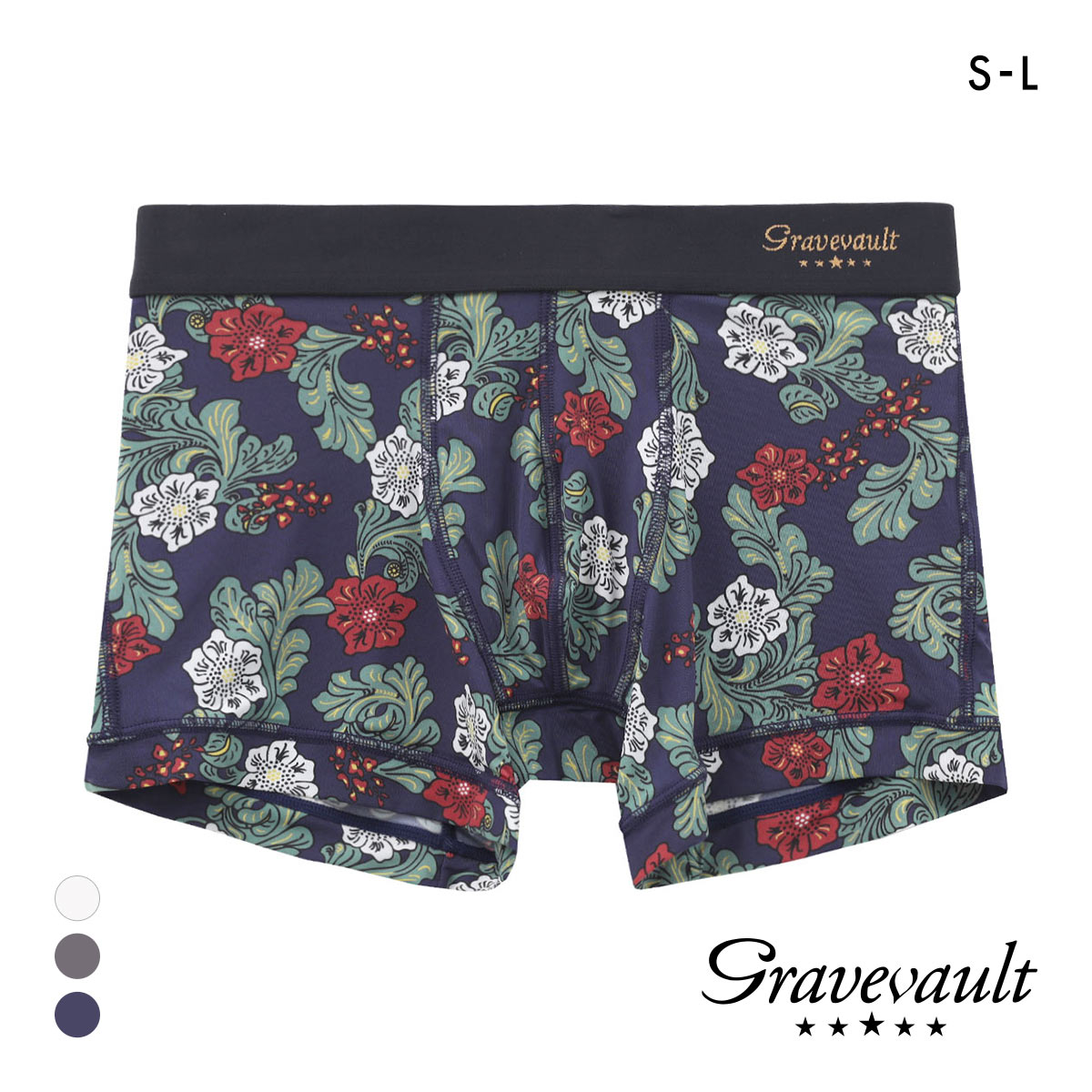 グレイブボールト Impatients ショート ボクサーパンツ SML メンズ 前閉じ 日本製 Gravevault 国産(NV-ネイビー-S)