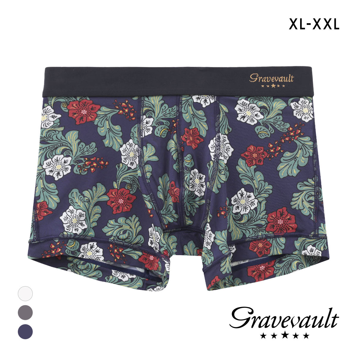 グレイブボールト Impatients ショート ボクサーパンツ XL XXL 大きいサイズ メンズ 前閉じ 日本製 Gravevault 国産(NV-ネイビー-XL)