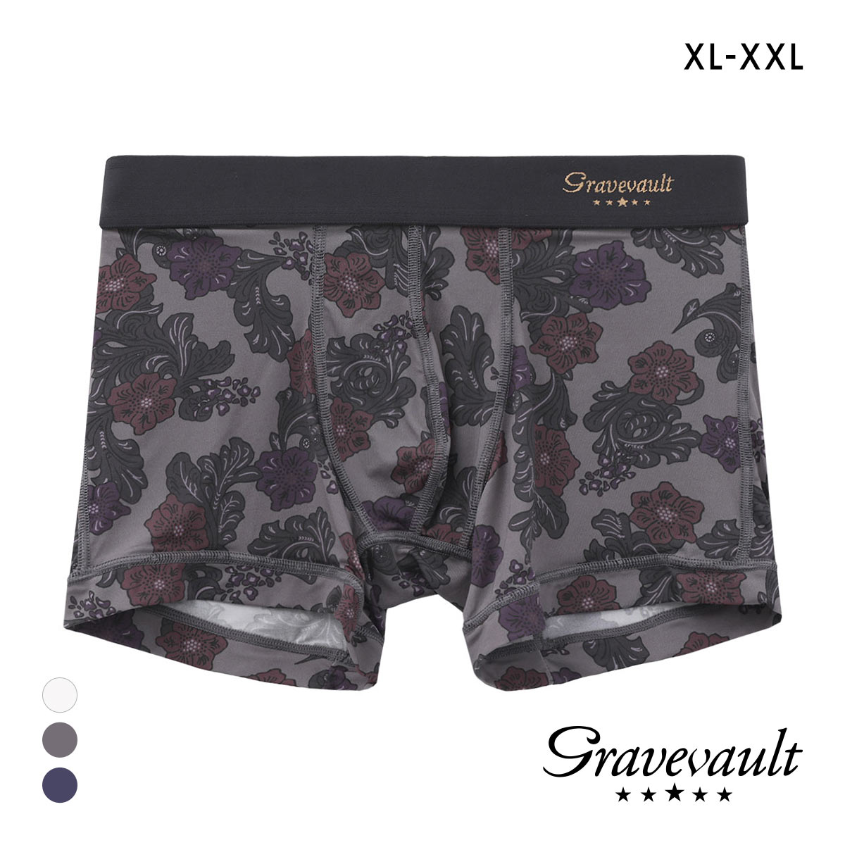 グレイブボールト Impatients ショート ボクサーパンツ XL XXL 大きいサイズ メンズ 前閉じ 日本製 Gravevault 国産(GY-グレー-XL)