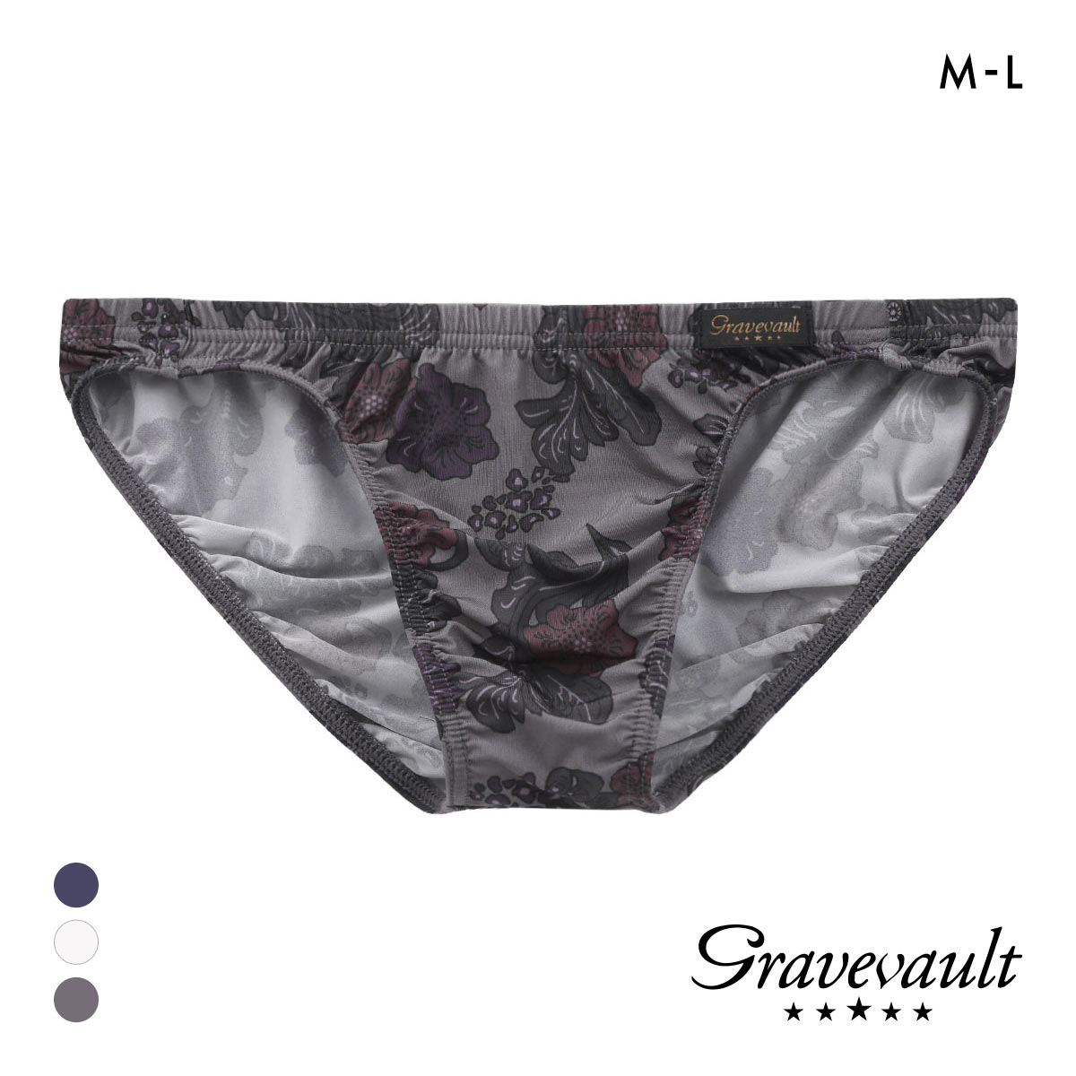 グレイブボールト Impatients ビキニ ブリーフ フルバック ML メンズ 前閉じ 日本製 Gravevault 国産(GY-グレー-M)