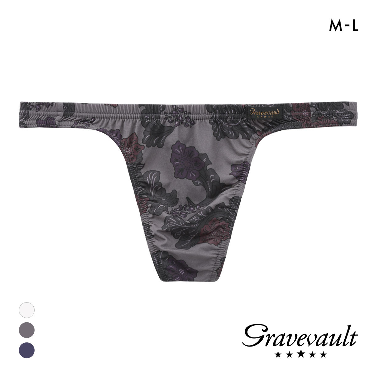 グレイブボールト Impatients Tバック ビキニ ML メンズ 前閉じ 日本製 Gravevault 国産(GY-グレー-M)